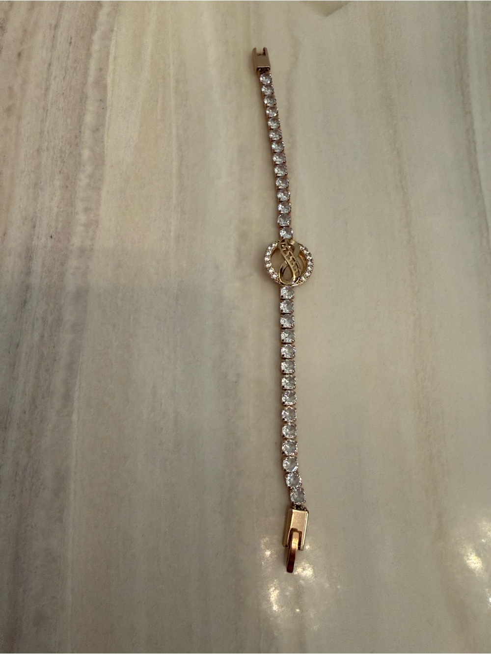 Gold-Tone Crystal Tennis Bracelet Like New